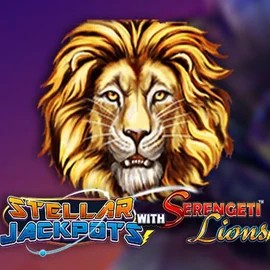 Stellar Jackpots with Serengeti Lions online game logo by Lightning Box Game on jack-casino.eu